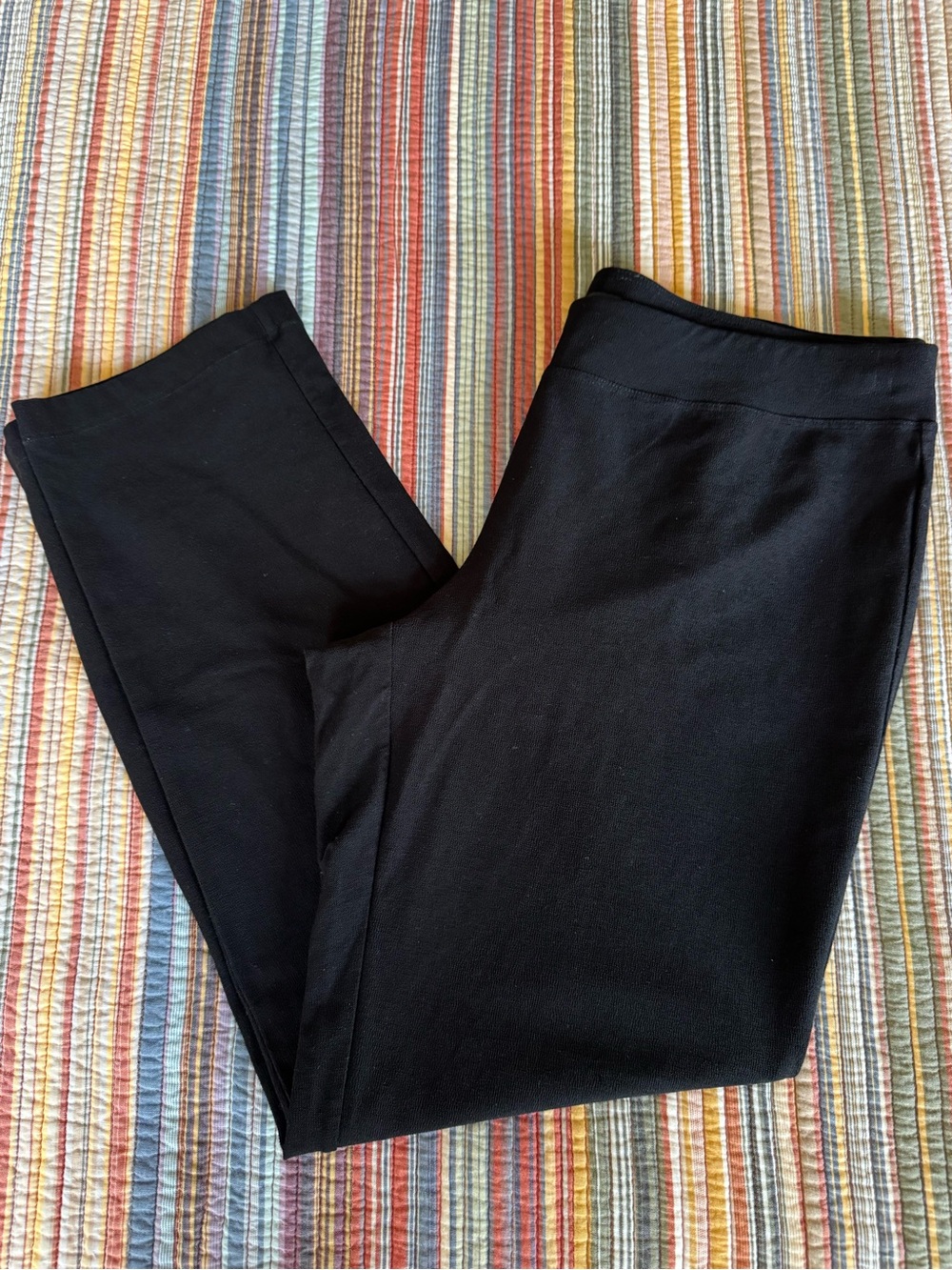 Eileen Fisher Size M Washable Crepe black stretch ankle pants (slim?) pull on